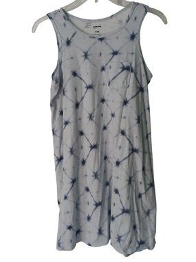 TieDye Sonoma PXS Sleeveless Tank Dress Blue Cotton Blend Casual #D-33